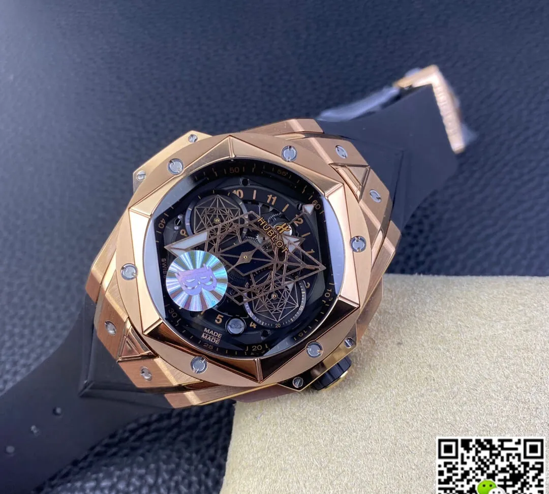 Hublot Big Bang Sang Bleu II 418.OX.1108.RX.MXM19 BB Factory 1:1 Best Edition Replica Watch Black Strap